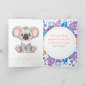jolie carte d'anniversaire fille koala (Intérieur)