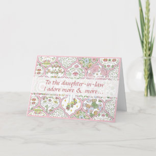 Jolie carte d'anniversaire Filleule rose florale