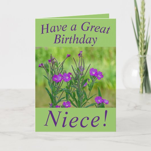 Jolie carte d'anniversaire Fleur sauvage pour la n (Devant)