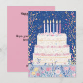 Jolie carte d'anniversaire florale (Devant / Derrière)