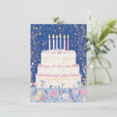 Jolie carte d'anniversaire florale (Debout devant)