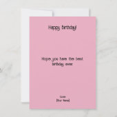 Jolie carte d'anniversaire florale (Dos)