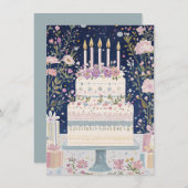 Jolie carte d'anniversaire florale (Devant / Derrière)