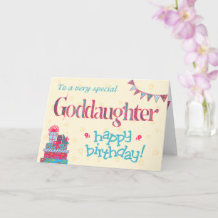 Jolie carte d'anniversaire Godgirl, Bunting, Cadea