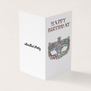 Jolie carte d'anniversaire joyeux masque