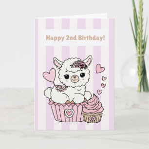 Jolie carte d'anniversaire lama Cupcake, Intérieur