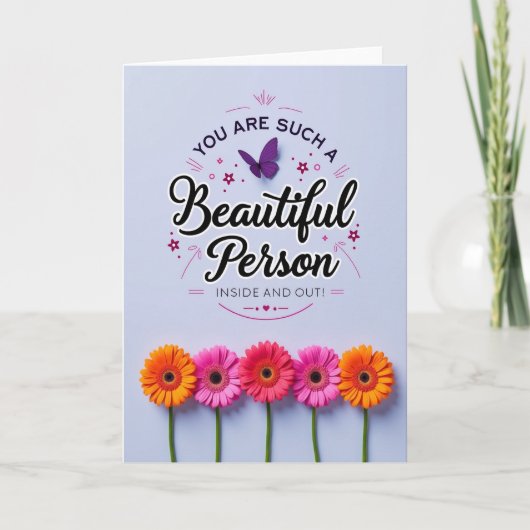 Jolie carte d'anniversaire Pervenche (Devant)