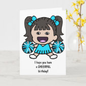 Jolie carte d'anniversaire Pom-pom girl pour les f (Fleur jaune)