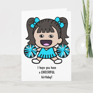 Jolie carte d'anniversaire Pom-pom girl pour les f