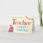 Jolie carte d'anniversaire pour enseignant, Buntin (Devant)