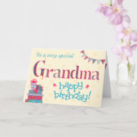 Jolie carte d'anniversaire pour grand-mère, Bund,