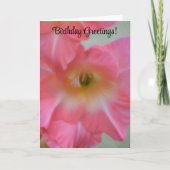 Jolie carte d'anniversaire rose (Devant)