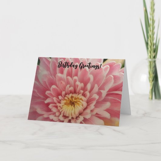 Jolie carte d'anniversaire rose (Devant)