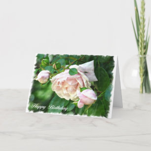 Jolie carte d'anniversaire rose (avec vers)