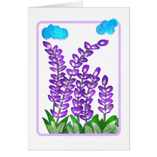 Jolie carte d'art à fleurs violettes (Devant)