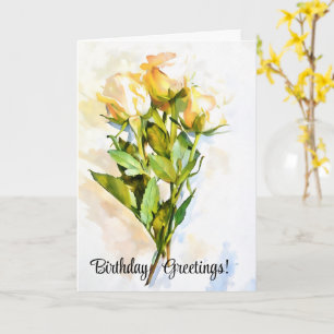 Jolie carte d'art Rose Bunch Anniversaire