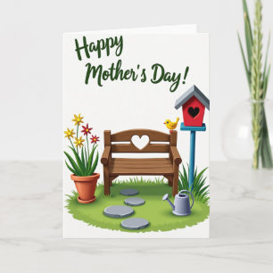 Jolie carte de banc pour la fête des mères
