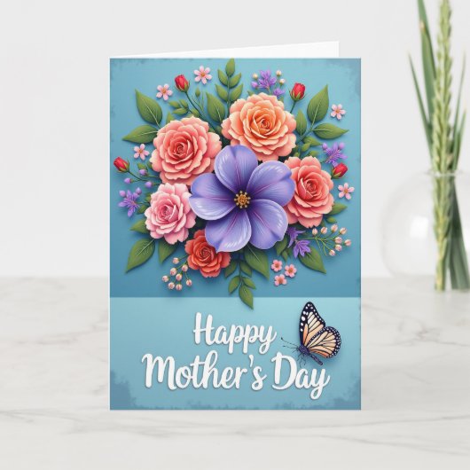 Jolie carte de conception florale pour maman (Devant)