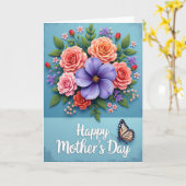 Jolie carte de conception florale pour maman (Fleur jaune)