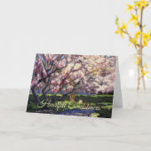 Jolie carte de condoléances mémorial de bénédictio (Fleur jaune)