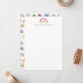 Jolie carte de correspondance arc-en-ciel (Devant/Arrière en situation)