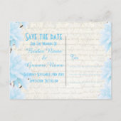 Jolie carte de faire-part de date de mariage bleu  (Dos)