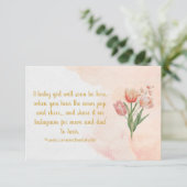 Jolie carte de Faire-part de grossesse à fleurs (Debout devant)