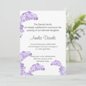 Jolie carte de Faire-part funéraire Bluebell (Debout devant)