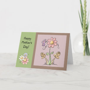 Jolie carte de fête des mères avec des fleurs cham