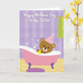 Jolie carte de fête des mères Bubble Bear (Fleur jaune)