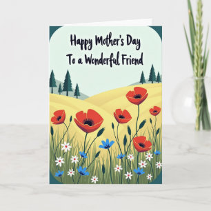Jolie carte de fête des Mères coquelicot