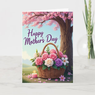 Jolie carte de fête des mères de printemps