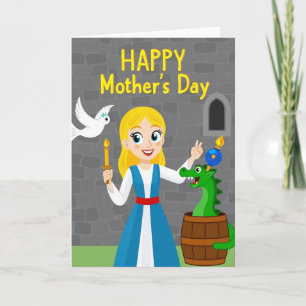 Jolie carte de Fête des Mères demoiselle