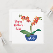 Jolie carte de fête des mères d'orchidées tachetée (Devant/Arrière en situation)