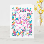 Jolie carte de fête des mères florale Meilleure ma (Fleur jaune)