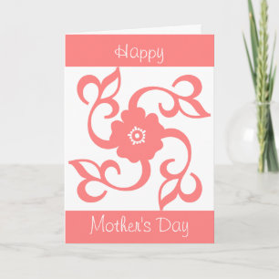 Jolie carte de fête des mères florales rose