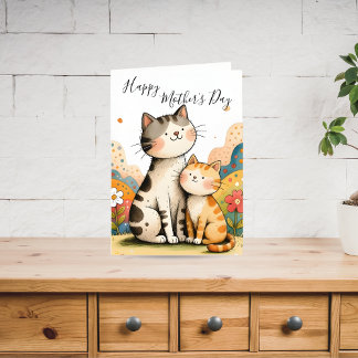 Jolie carte de fête des mères pour chat