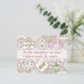 Jolie carte de Fête des Mères rose florale pour be (Debout devant)