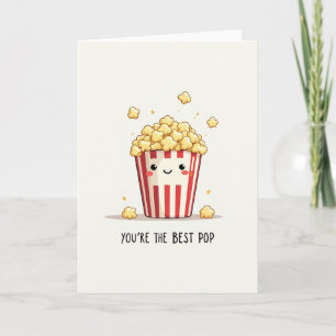 Jolie carte de fête des pères au pop-corn