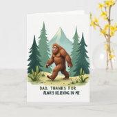 Jolie carte de fête des pères créature de la forêt (Fleur jaune)
