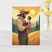 Jolie carte de fête des pères Fields (Fleur jaune)