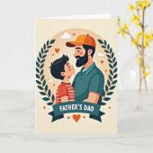 Jolie carte de Fête des Pères Laurel (Fleur jaune)