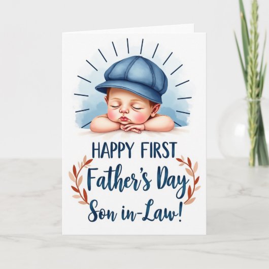 Jolie carte de fête des pères pour fils (Devant)