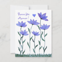 Jolie carte de fêtes des mères fleurs aquarelle