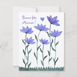 Jolie carte de fêtes des mères fleurs aquarelle