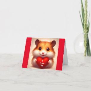 Jolie carte de hamster avec cœur