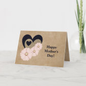 Jolie carte de la Fête des Mères avec Coeurs & Fle (Devant)