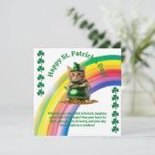 Jolie carte de la Saint-Patrick – Chat dans un pot (Debout devant)