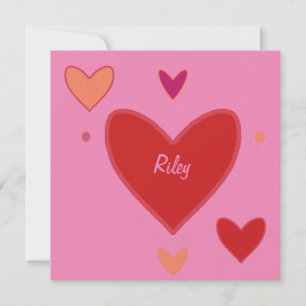 Jolie carte de la Saint-Valentin aux cœurs rouges