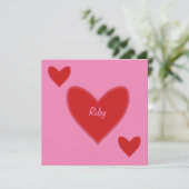 Jolie carte de la Saint-Valentin aux coeurs rouges (Debout devant)